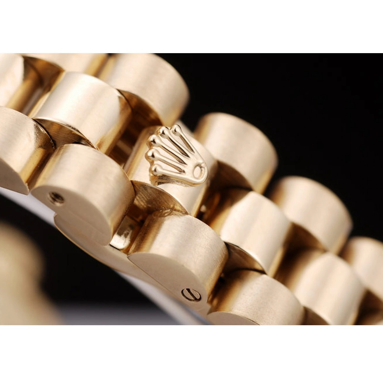 Aaa replica watch Pattern Gold DateJust Ribbed Dial Rolex Gold Bezel 0729